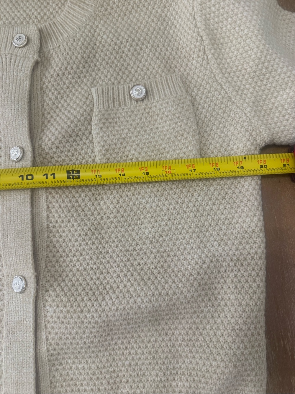 Cream Textured Button-Front Cardigan - Picture 6 of 8